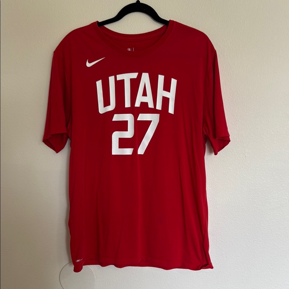 Nike Red and White Utah Jersey